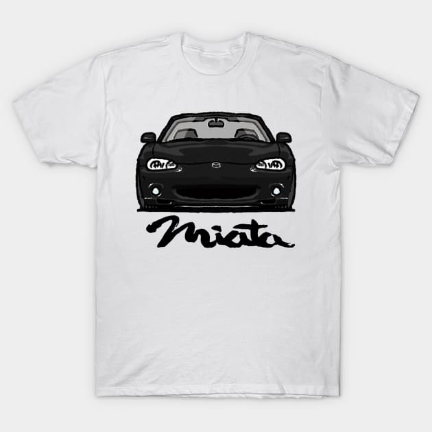 MX5 Miata NB FL Black T-Shirt by Woreth